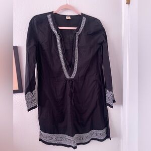 100% Cotton Black Swim Cover Up, M